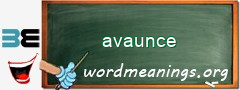 WordMeaning blackboard for avaunce